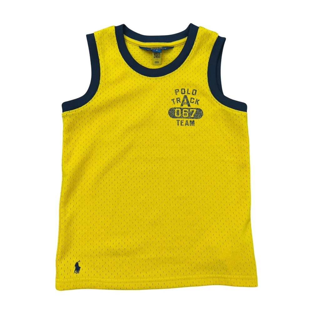 Polo Ralph Lauren Boys Yellow‎ Mesh Track Team 067 Tank Top Jersey Size 6
